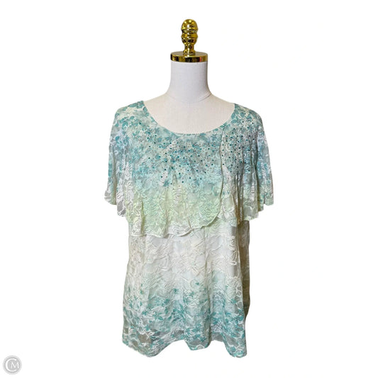 Blouse Short Sleeve By Reba In Floral Print, Size: Xl