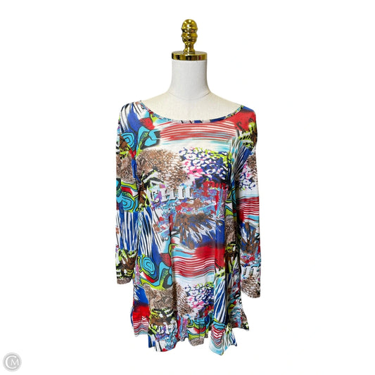 Blouse Long Sleeve By Clothes Mentor In Multi-colored, Size: L