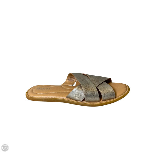 Sandals Flats By Born In Silver, Size: 9