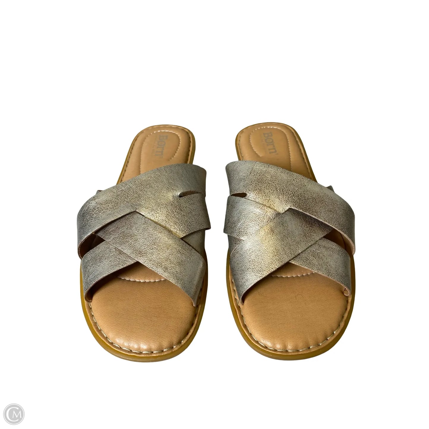 Sandals Flats By Born In Silver, Size: 9