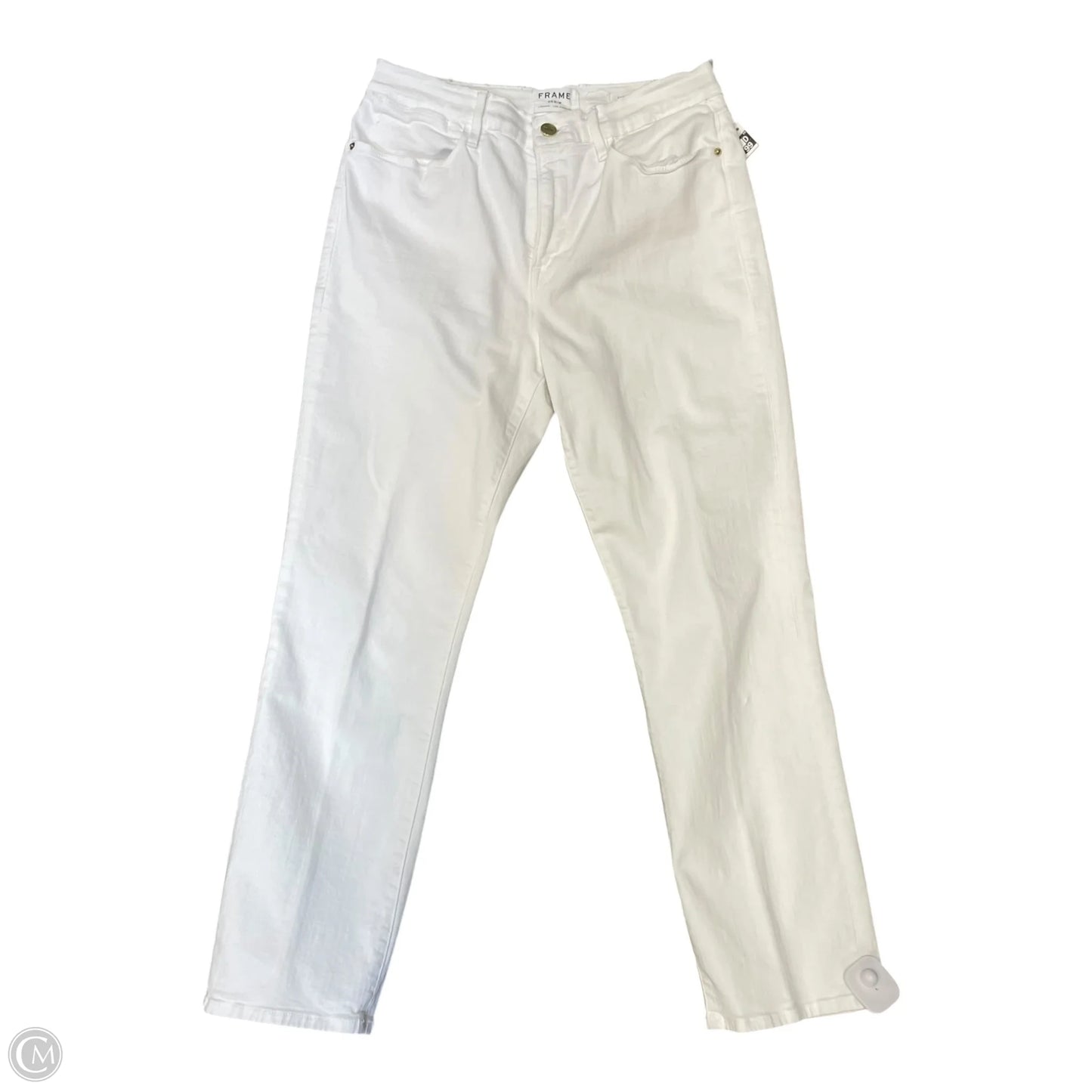 Jeans Straight By Frame In White, Size: 10