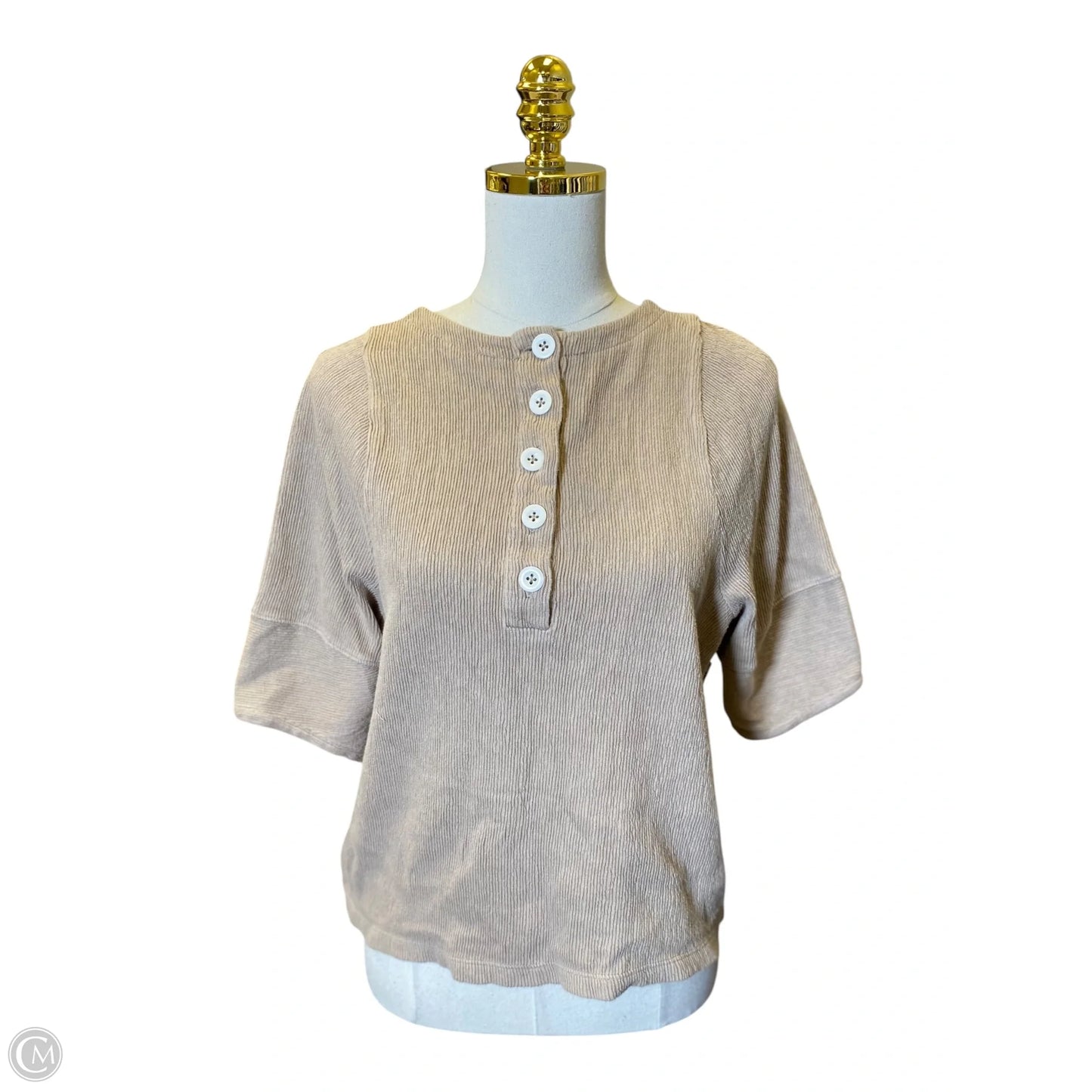 Top Short Sleeve By Madewell In Tan, Size: M