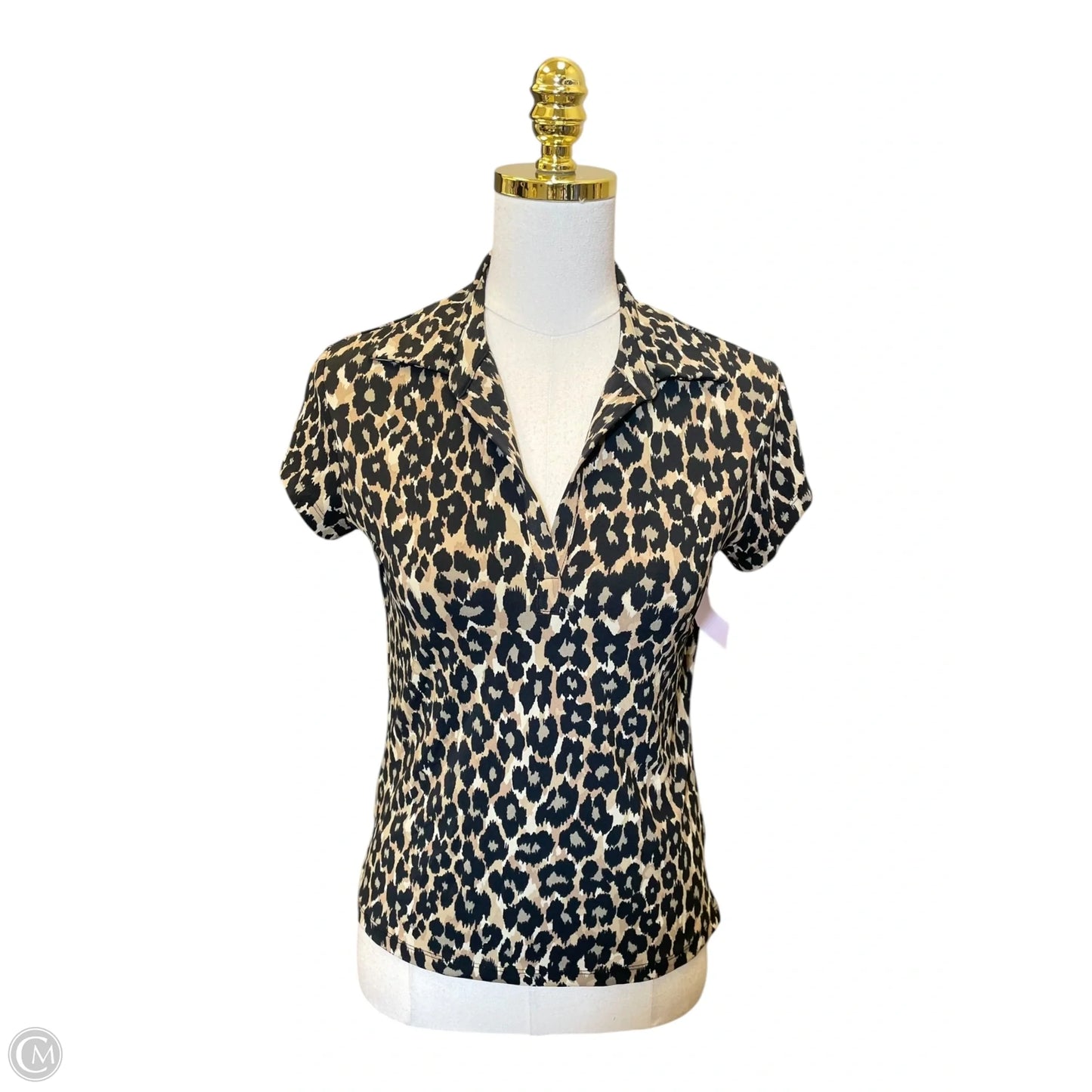 Blouse Short Sleeve By Express In Animal Print, Size: M