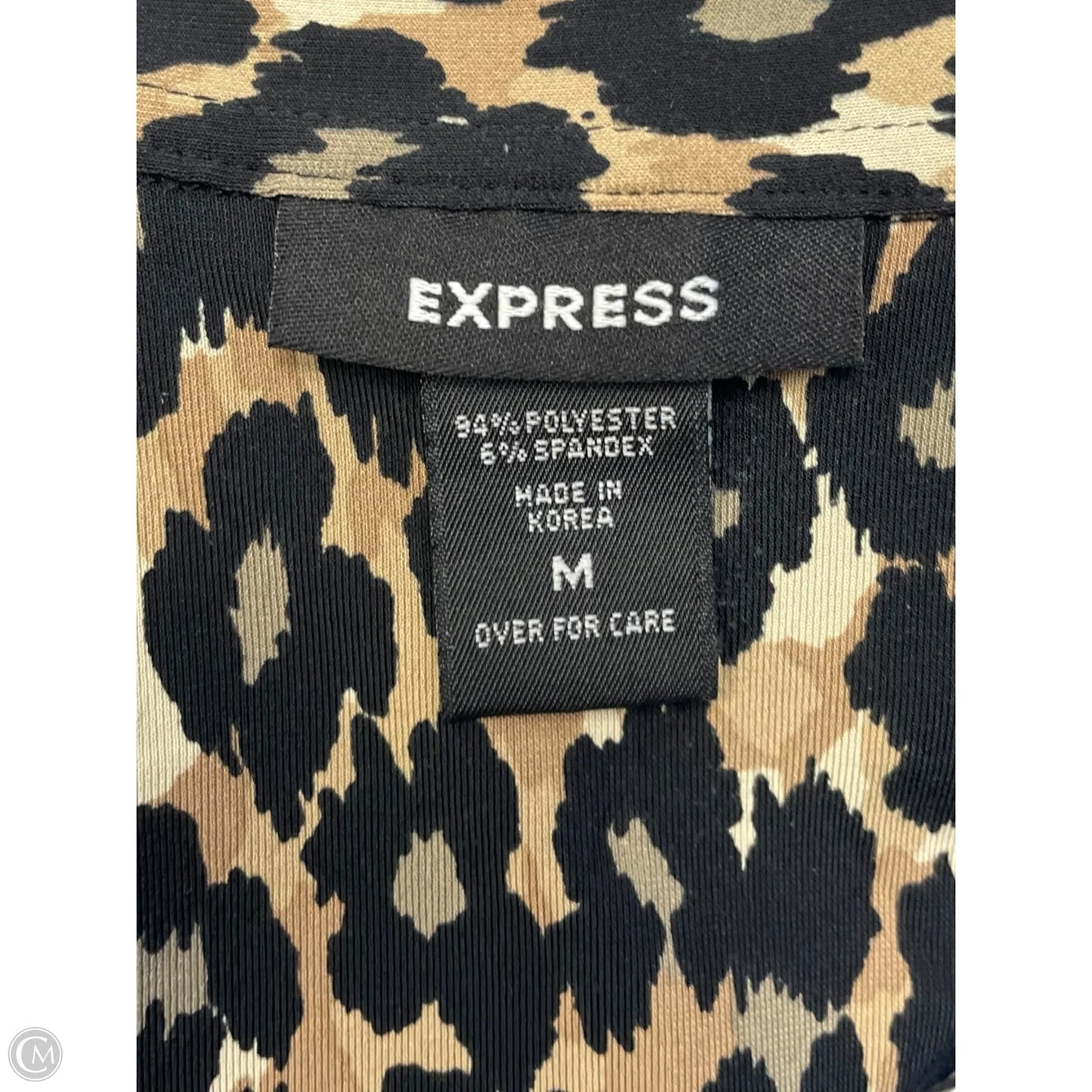 Blouse Short Sleeve By Express In Animal Print, Size: M