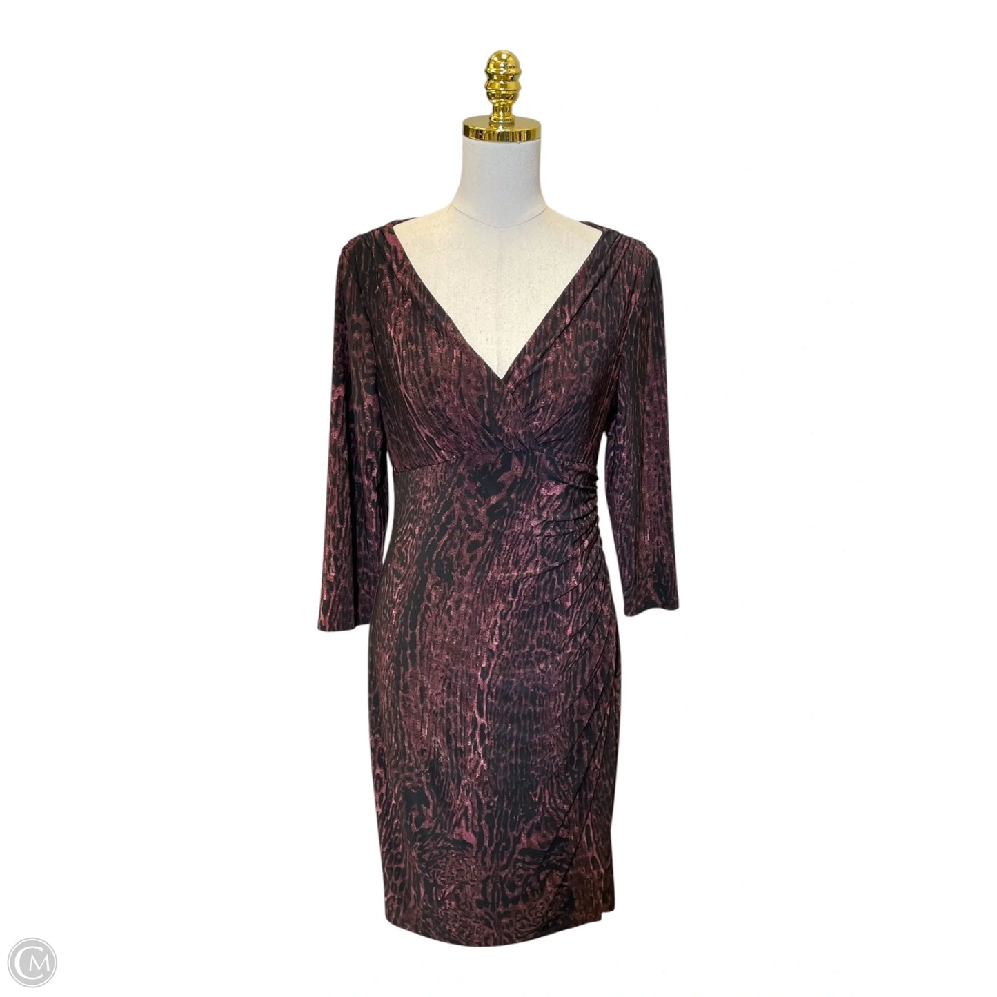 Dress Casual Midi By Lauren By Ralph Lauren In Animal Print, Size: 8