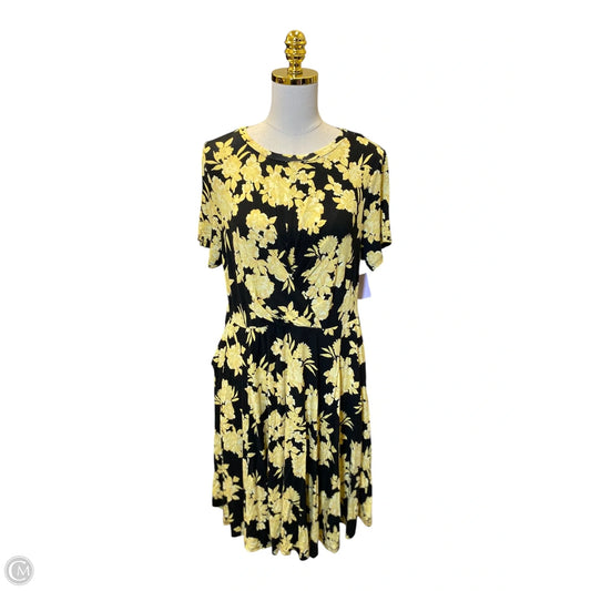 Dress Casual Midi By Torrid In Black & Yellow, Size: 1x