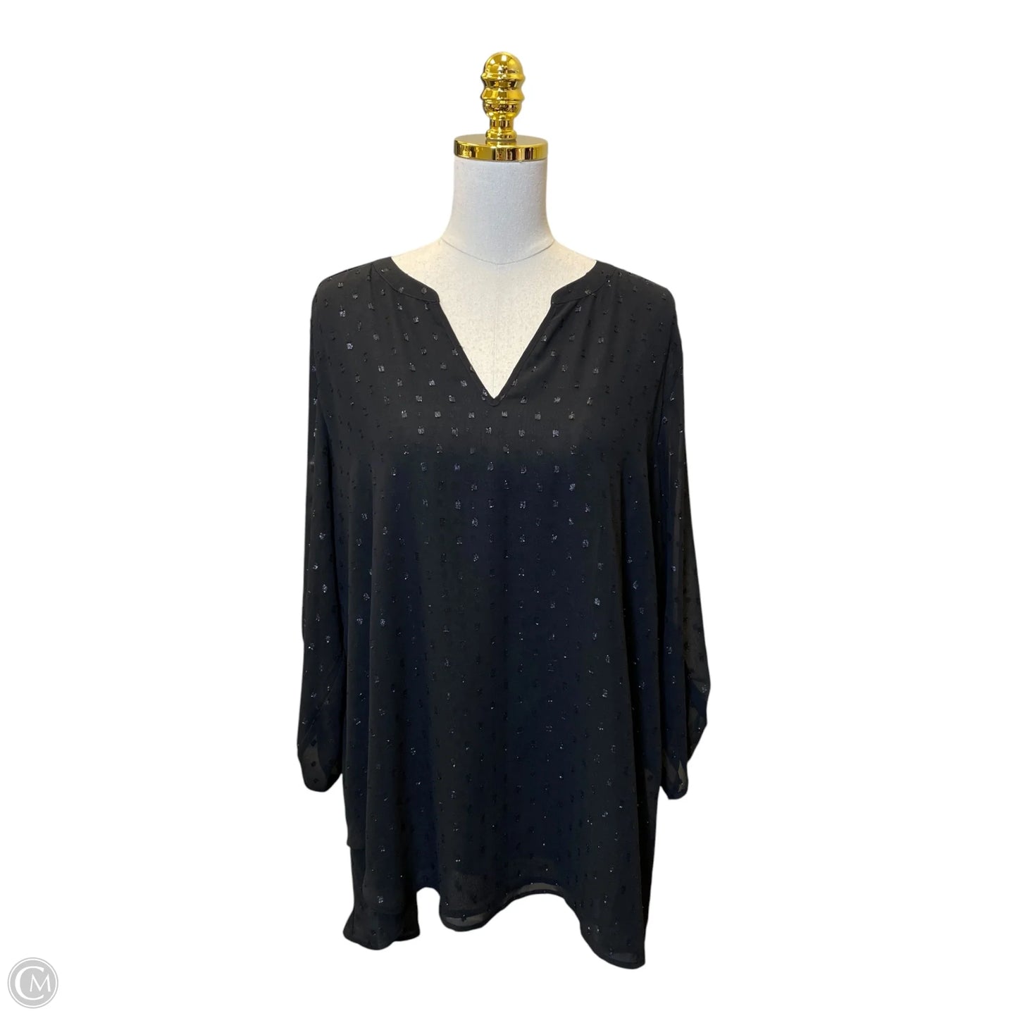 Blouse Long Sleeve By Maurices In Black, Size: Xxl