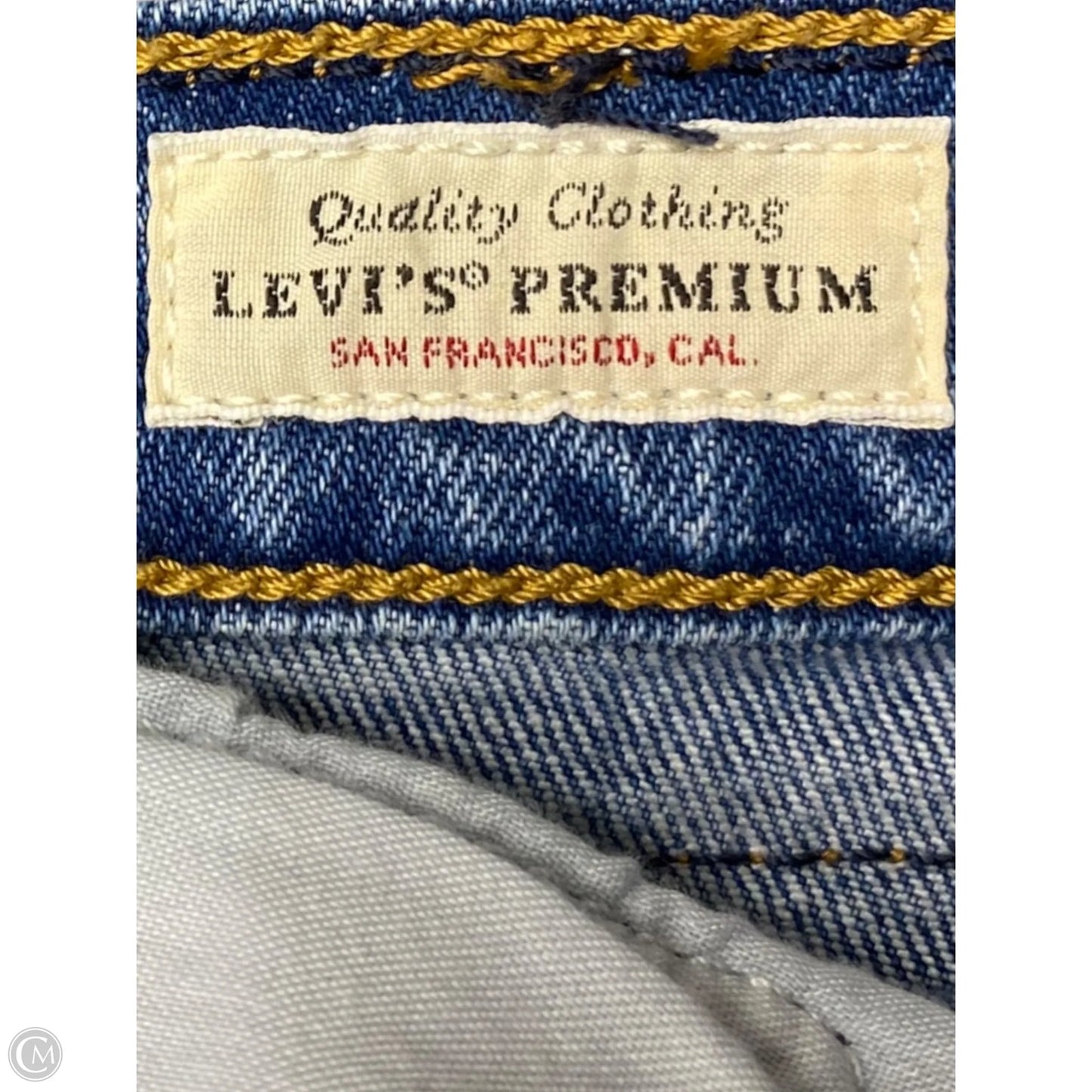 Jeans Straight By Levis In Blue Denim, Size: 16