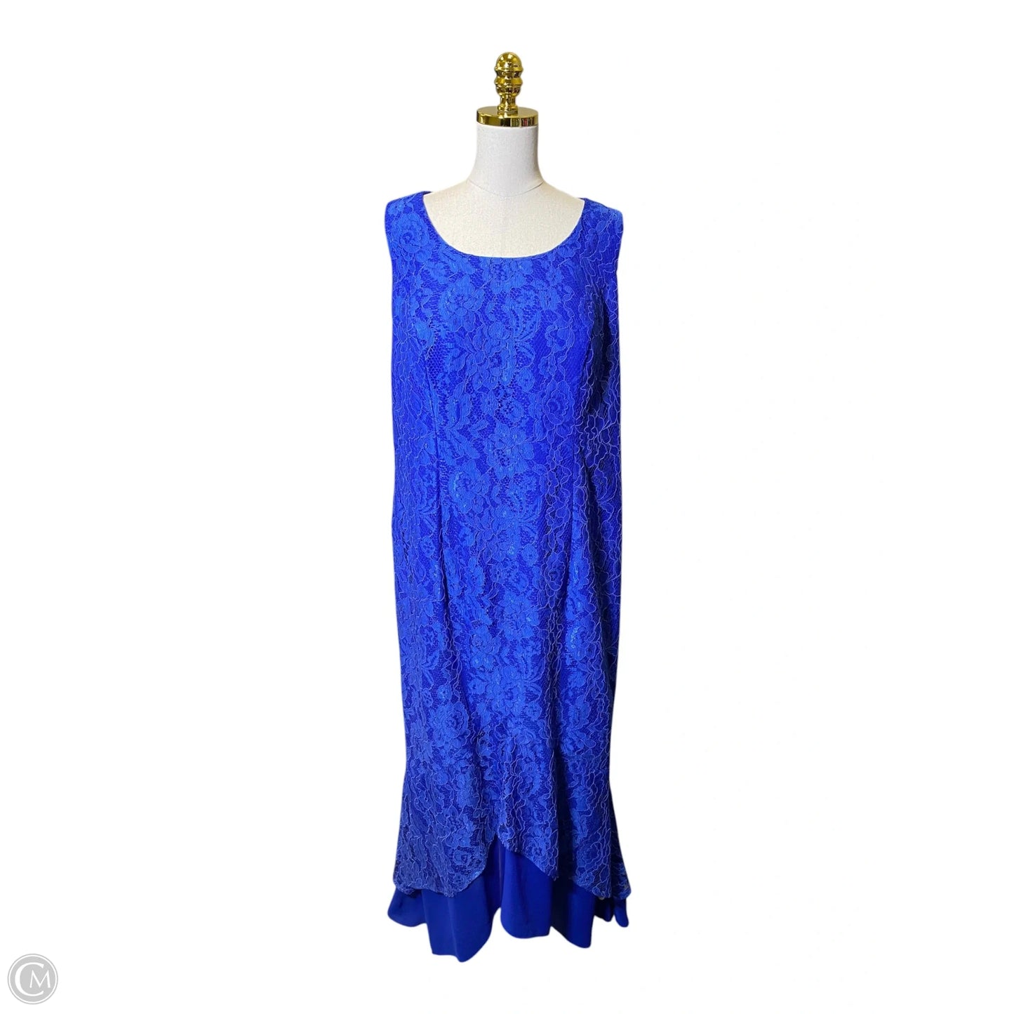 Dress Party Long By Clothes Mentor In Blue, Size: Xl