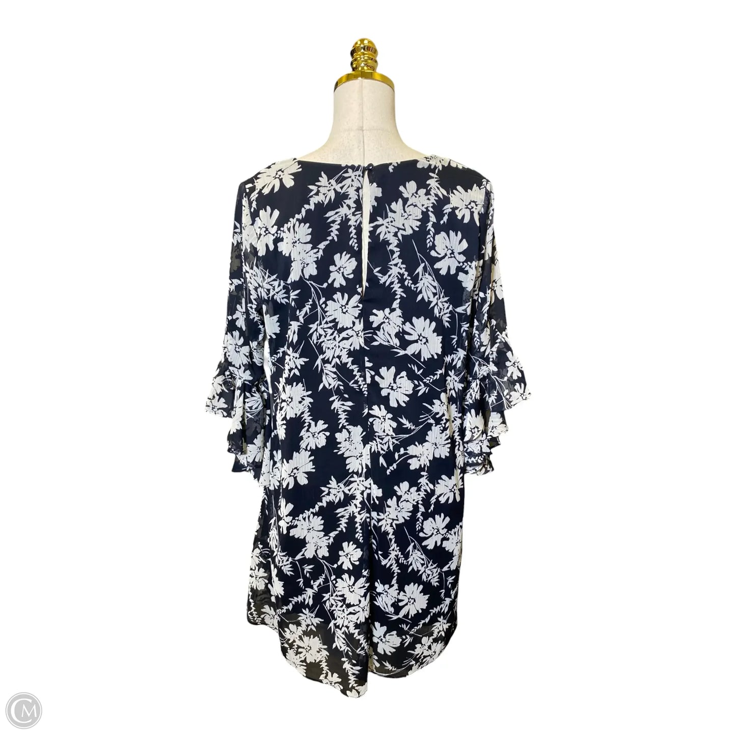 Dress Casual Short By Calvin Klein In Black & White, Size: L