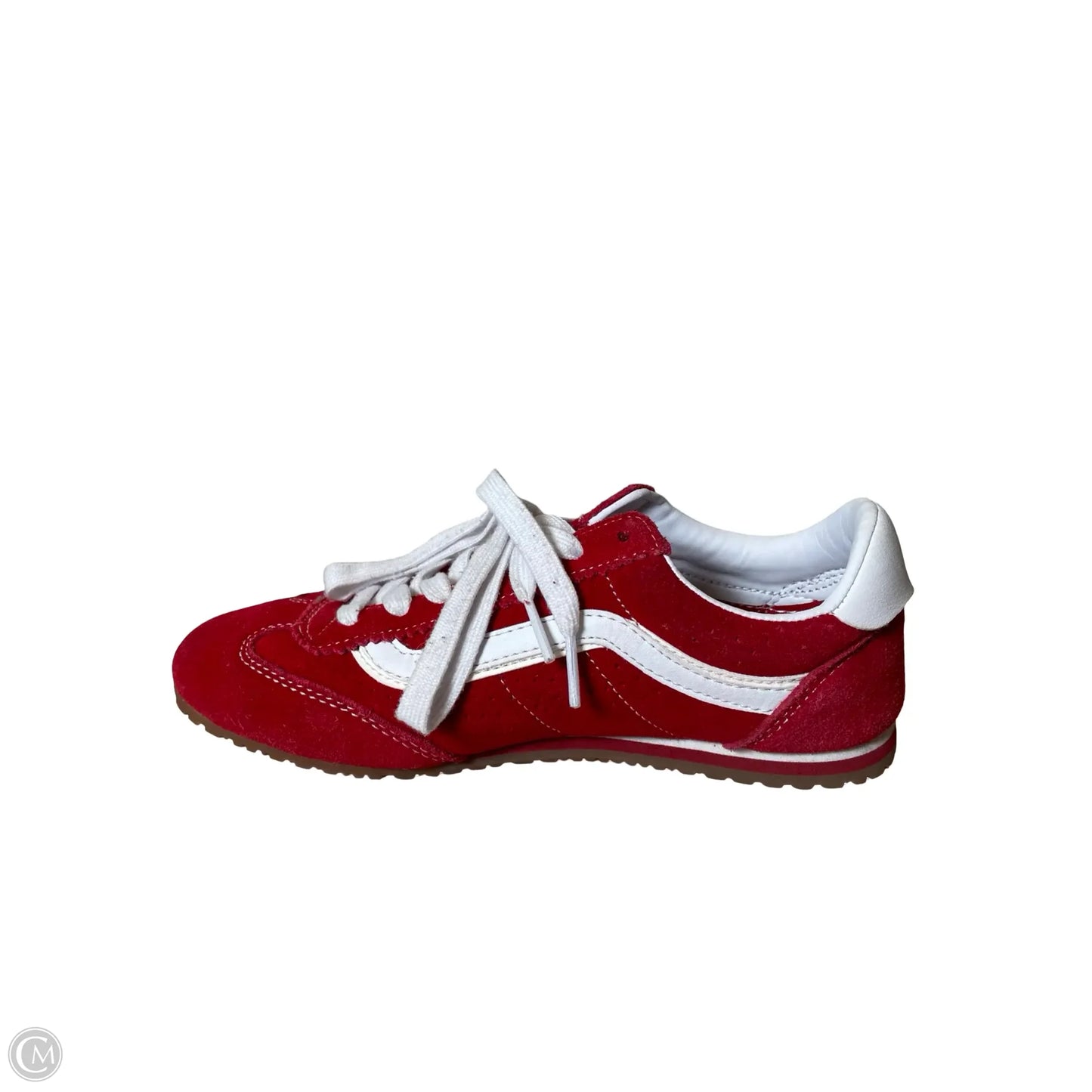 Shoes Sneakers By Vans In Red & White, Size: 7