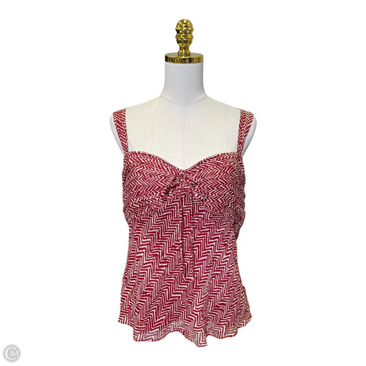 Top Sleeveless By Ann Taylor In Red & Tan, Size: 12