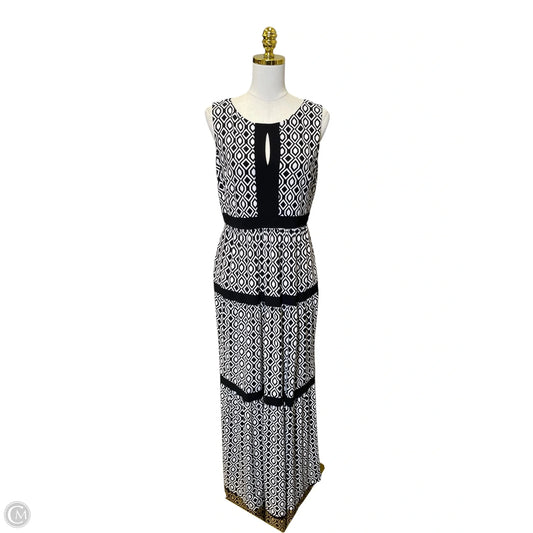 Dress Casual Maxi By Chaps In Black & White, Size: M