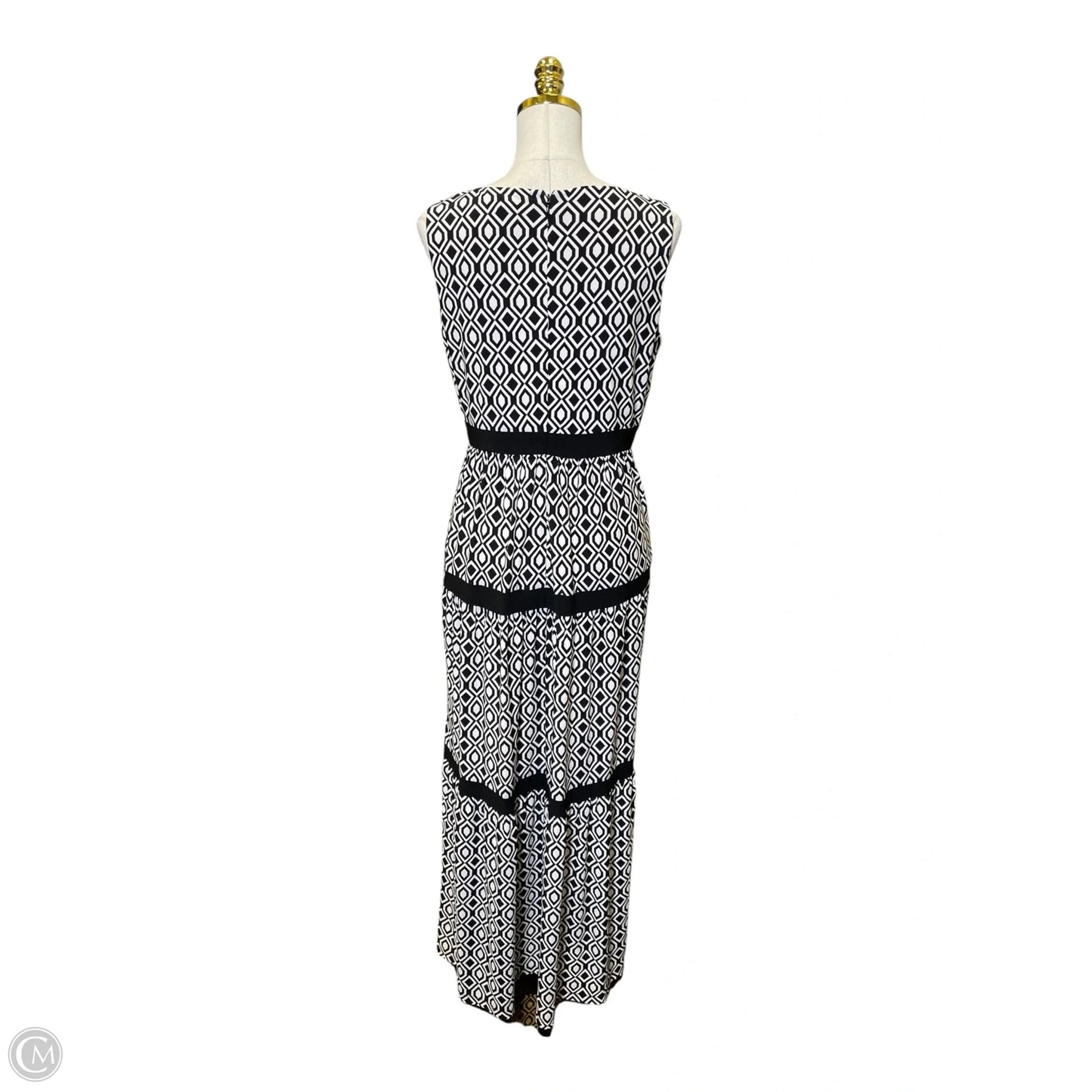 Dress Casual Maxi By Chaps In Black & White, Size: M