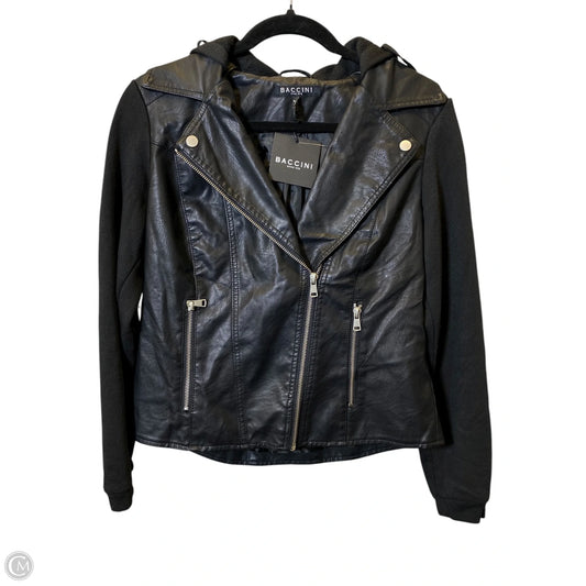 Jacket Leather By Baccini In Black, Size: S