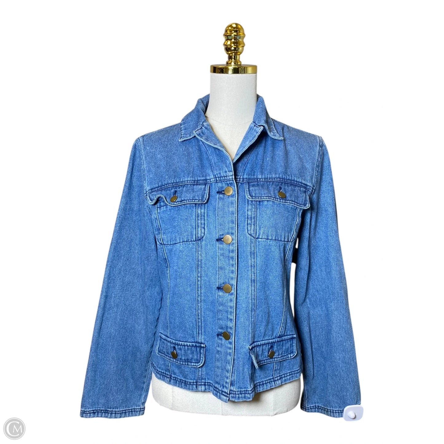 Jacket Denim By Chadwicks In Blue Denim, Size: L