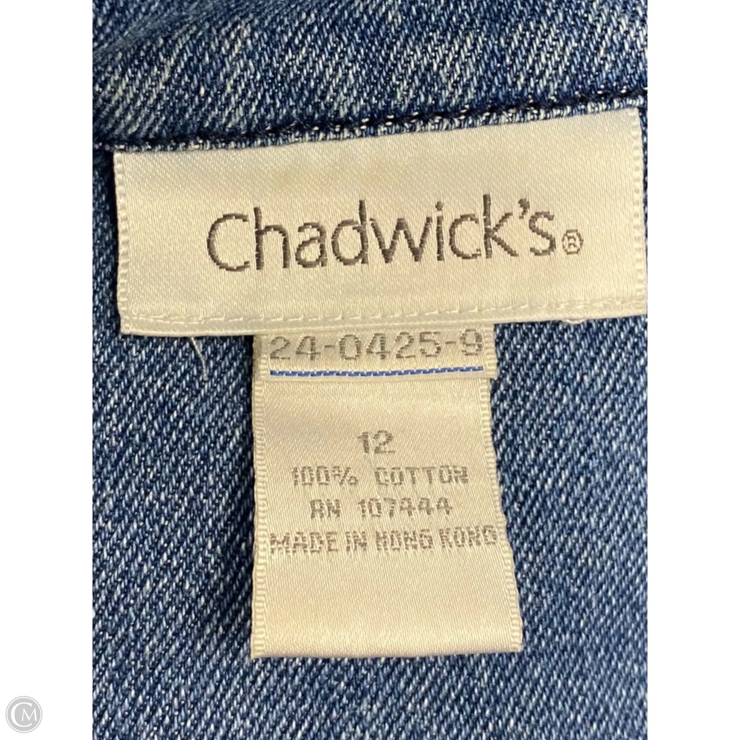 Jacket Denim By Chadwicks In Blue Denim, Size: L