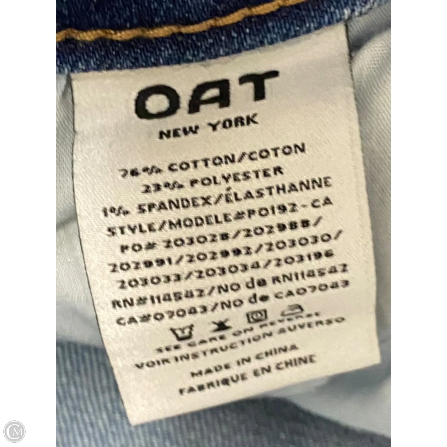 Jeans Straight By Oat In Blue Denim, Size: 10