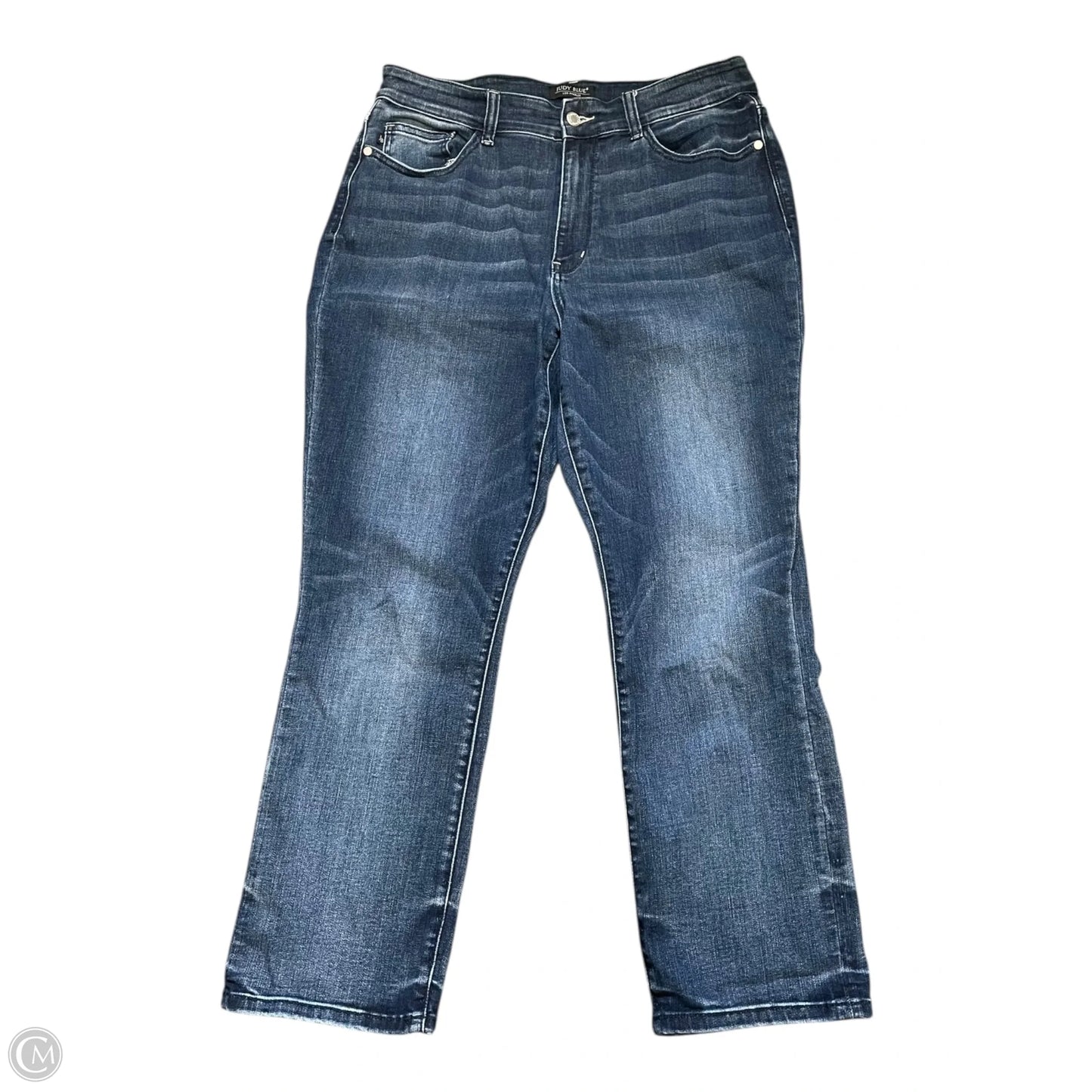 Jeans Cropped By Judy Blue In Blue Denim, Size: 14