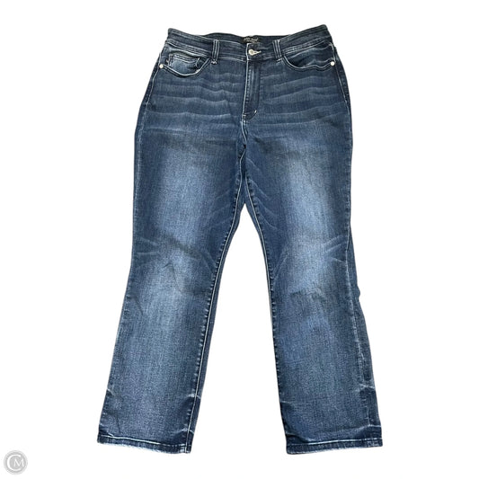 Jeans Cropped By Judy Blue In Blue Denim, Size: 14