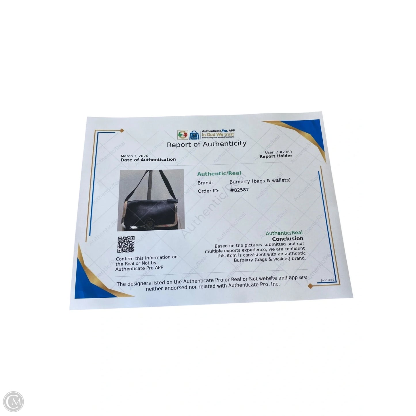 Handbag Luxury Designer By Burberry, Size: Medium