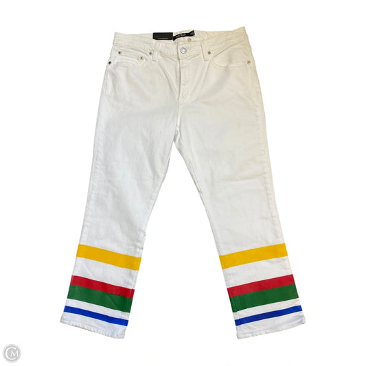 Jeans Straight By Lauren By Ralph Lauren In White Denim, Size: 12
