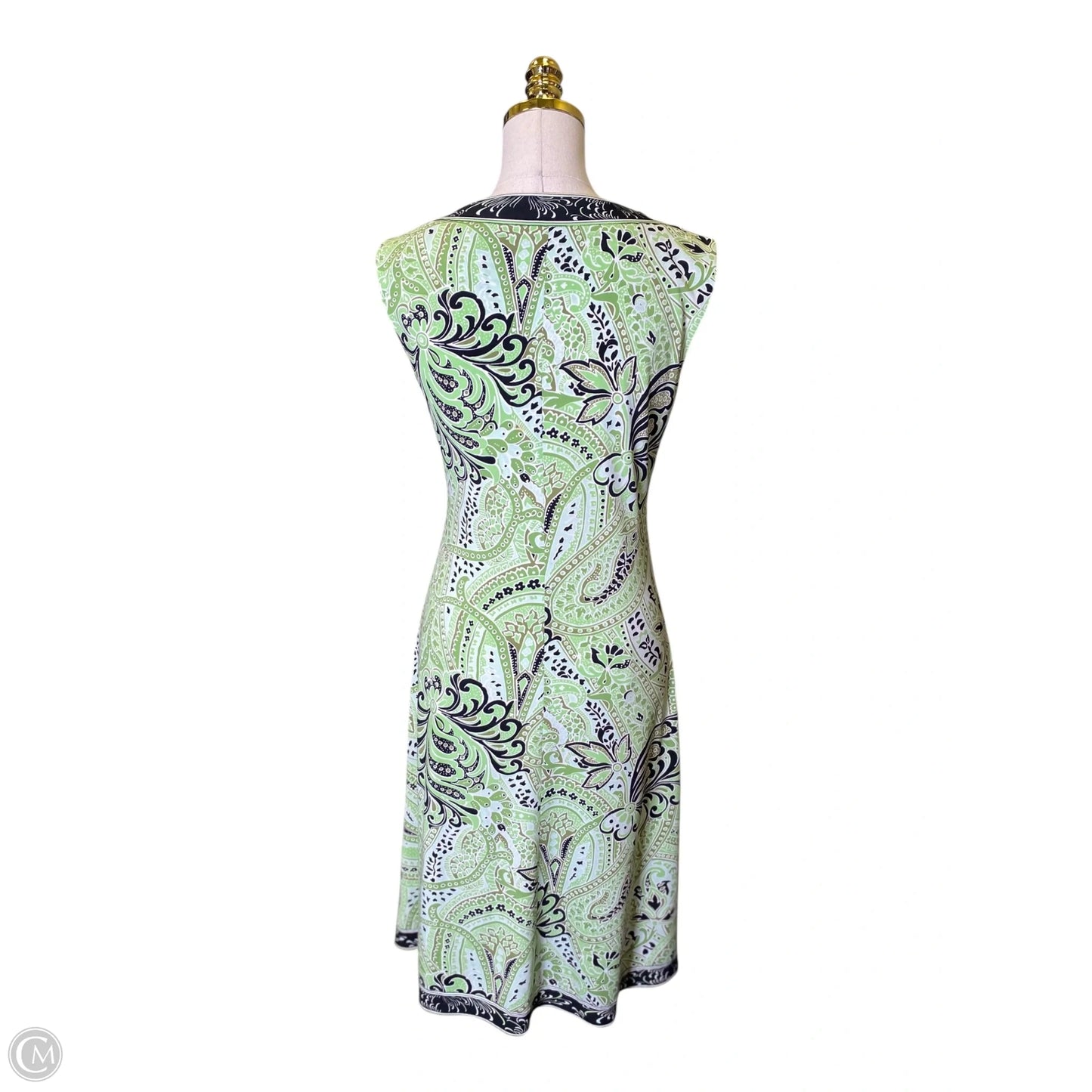 Dress Casual Midi By Tahari In Black & Green, Size: 6