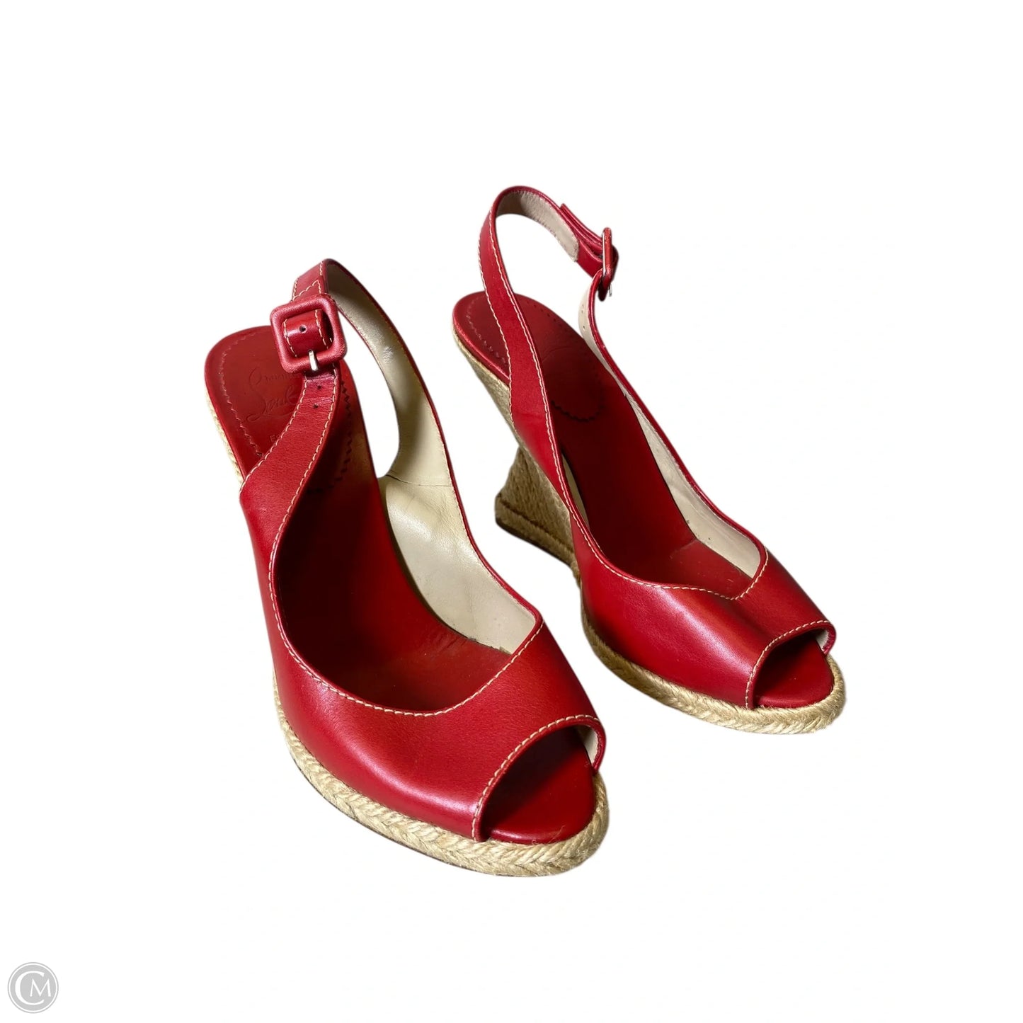 Shoes Luxury Designer By Christian Louboutin In Red, Size: 7.5