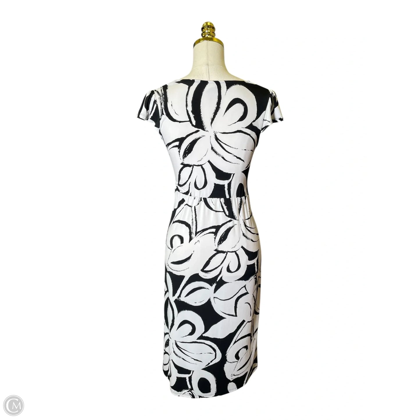 Dress Casual Midi By Merona In Black & White, Size: Xs