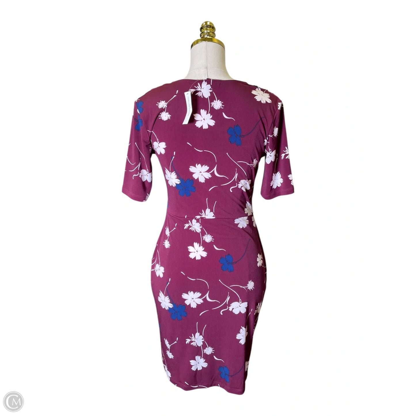 Dress Casual Midi By Banana Republic In Purple & White, Size: Xs
