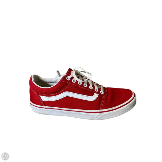 Shoes Sneakers By Vans In Red & White, Size: 12