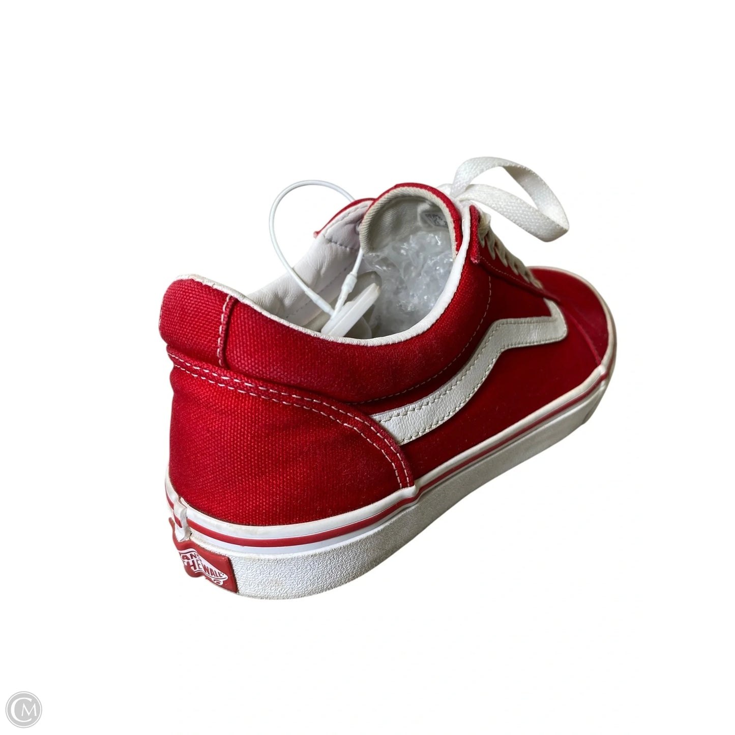 Shoes Sneakers By Vans In Red & White, Size: 12