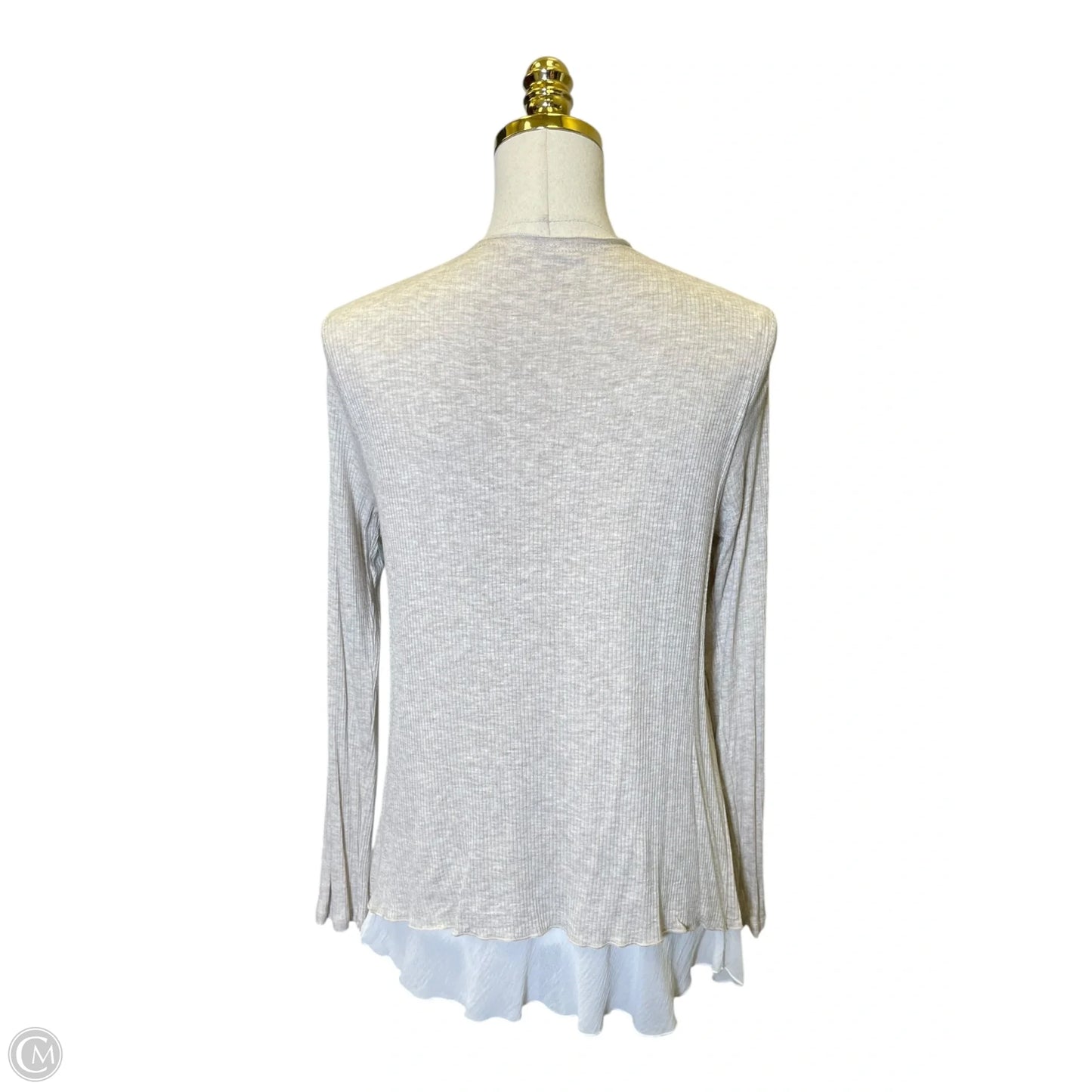 Cardigan By Pebble And Stone In Tan & White, Size: M