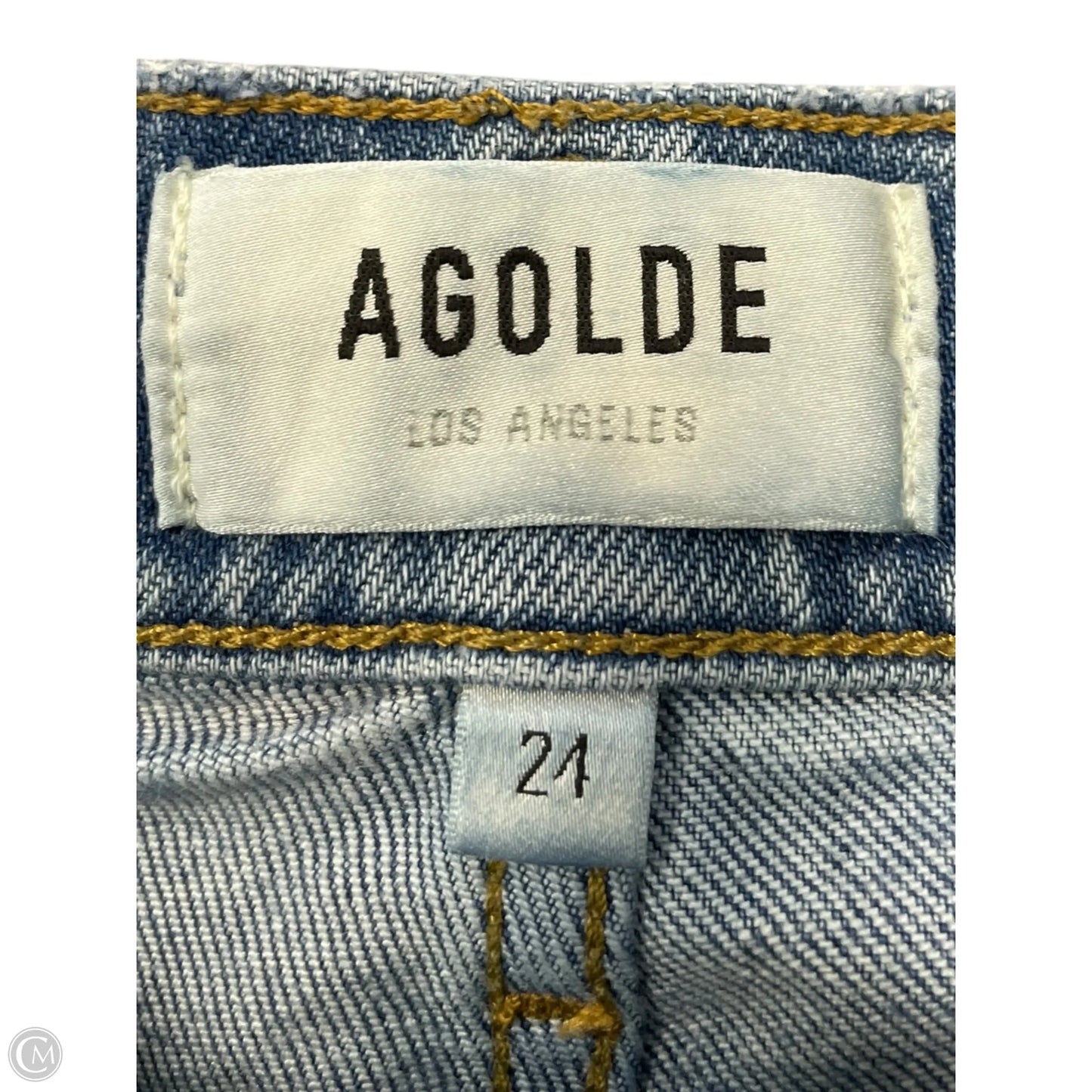 Jeans Straight By Agolde In Blue Denim, Size: 0