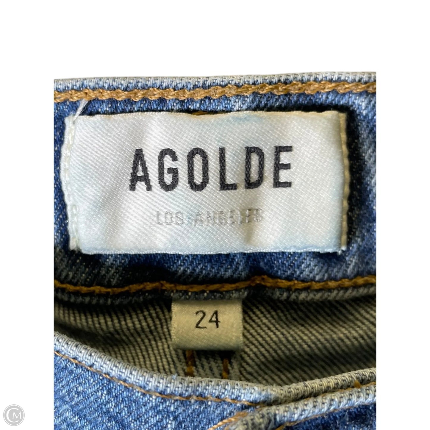 Jeans Straight By Agolde In Blue Denim, Size: 0