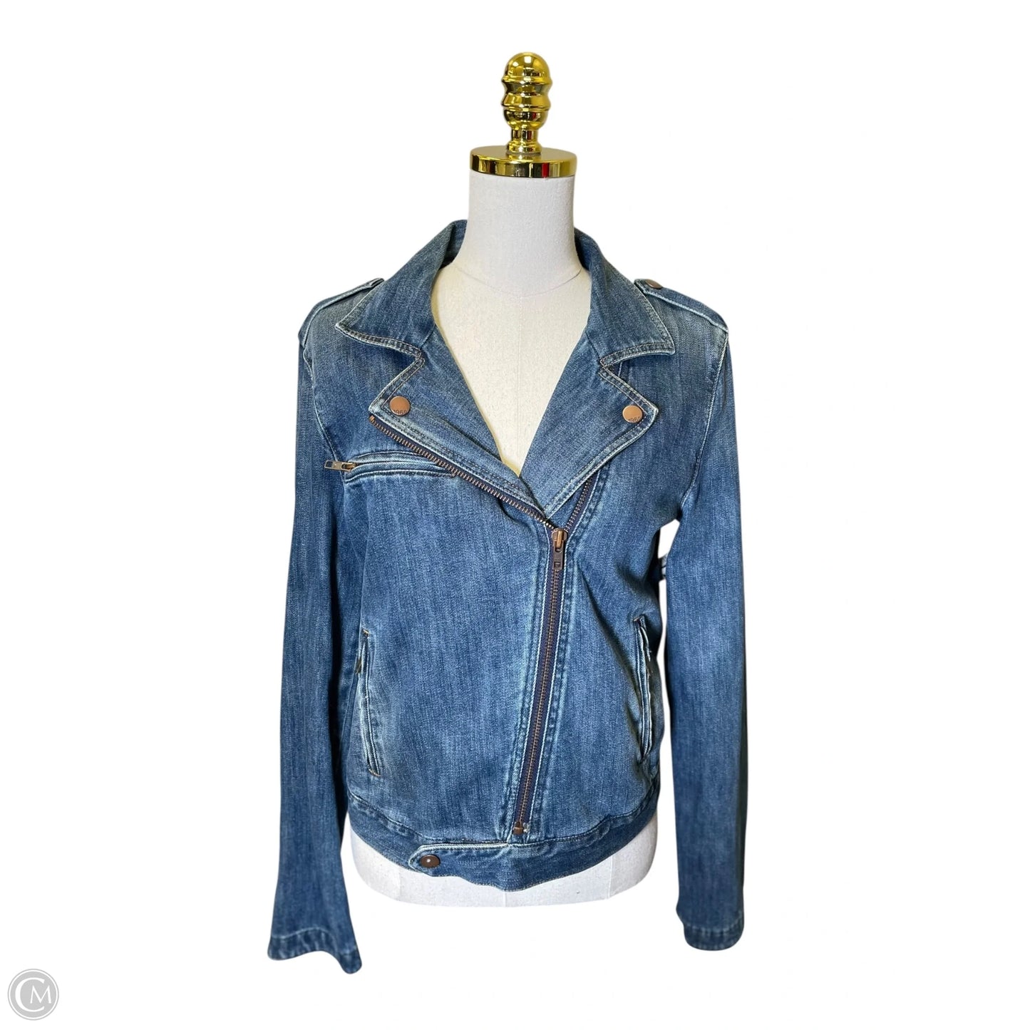 Jacket Denim By Clothes Mentor In Blue Denim, Size: M