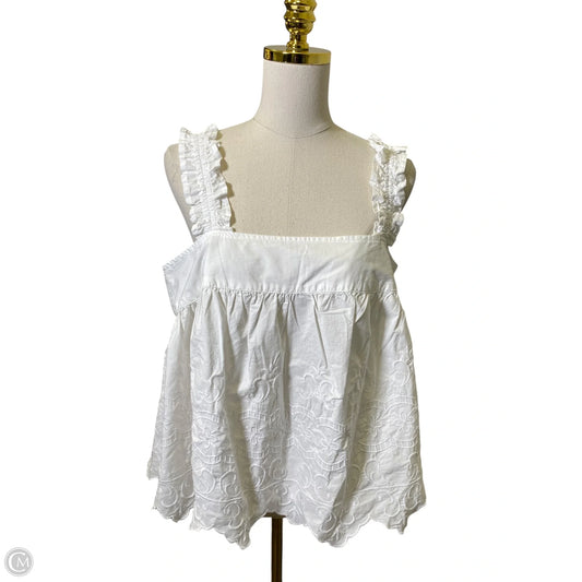 Top Sleeveless By Free Assembly In White, Size: M