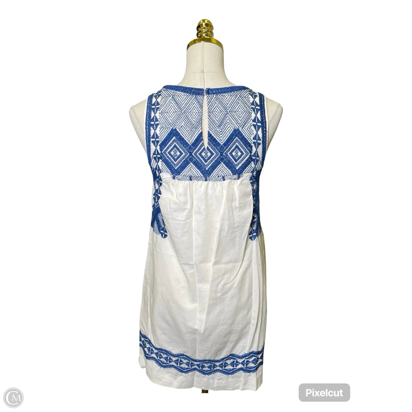 Dress Casual Midi By Madewell In Blue & White, Size: Xs