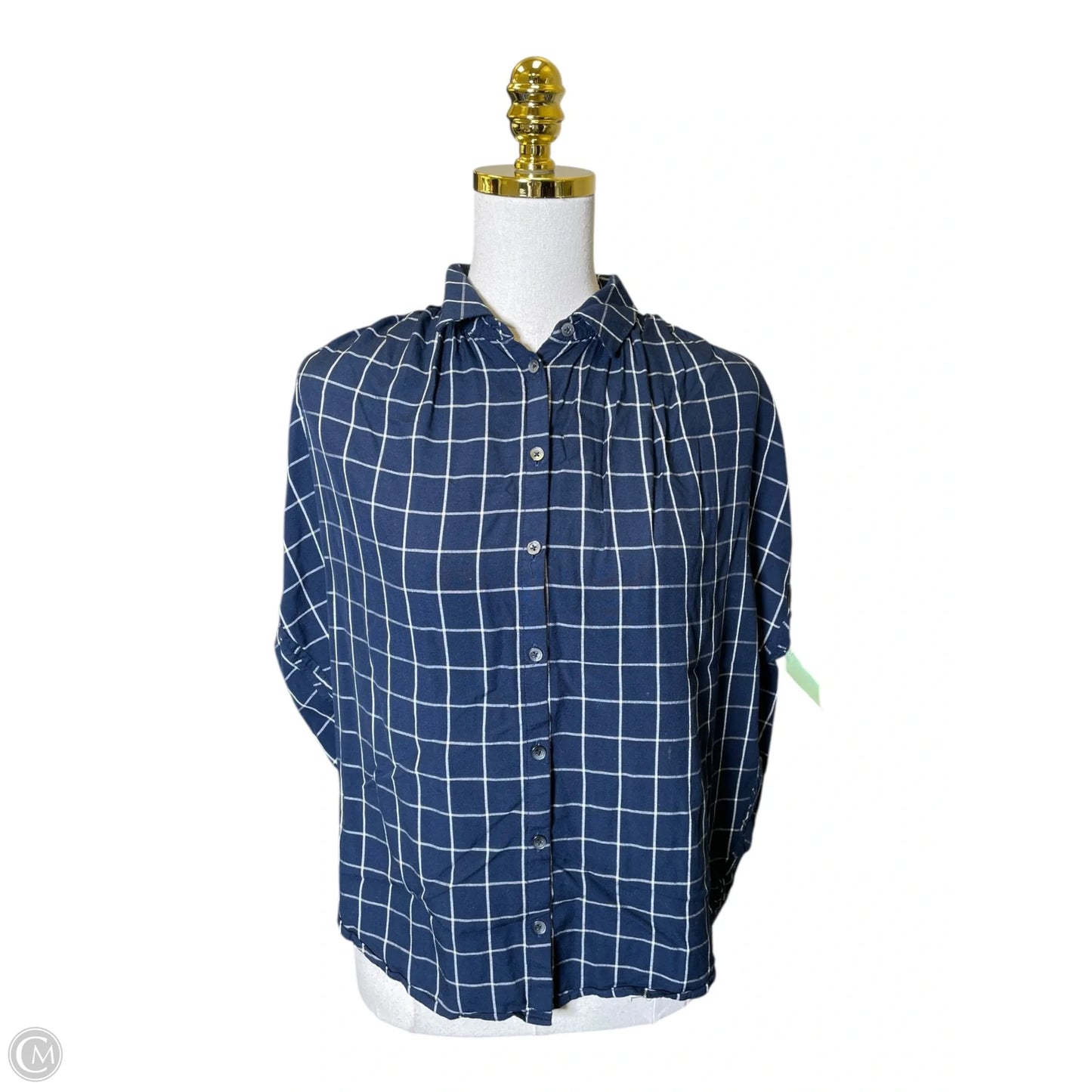 Top Short Sleeve By Madewell In Blue & White, Size: Xs