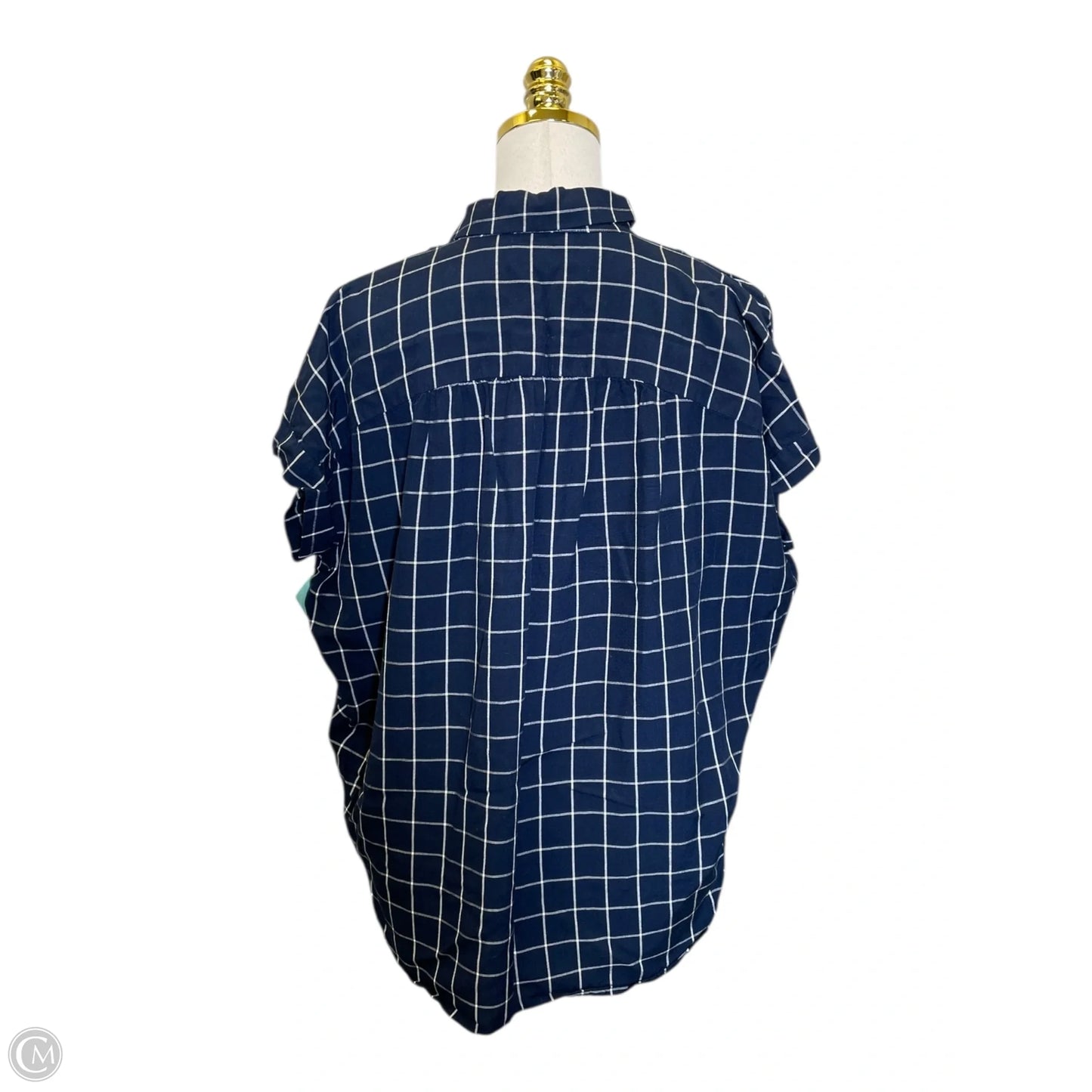 Top Short Sleeve By Madewell In Blue & White, Size: Xs