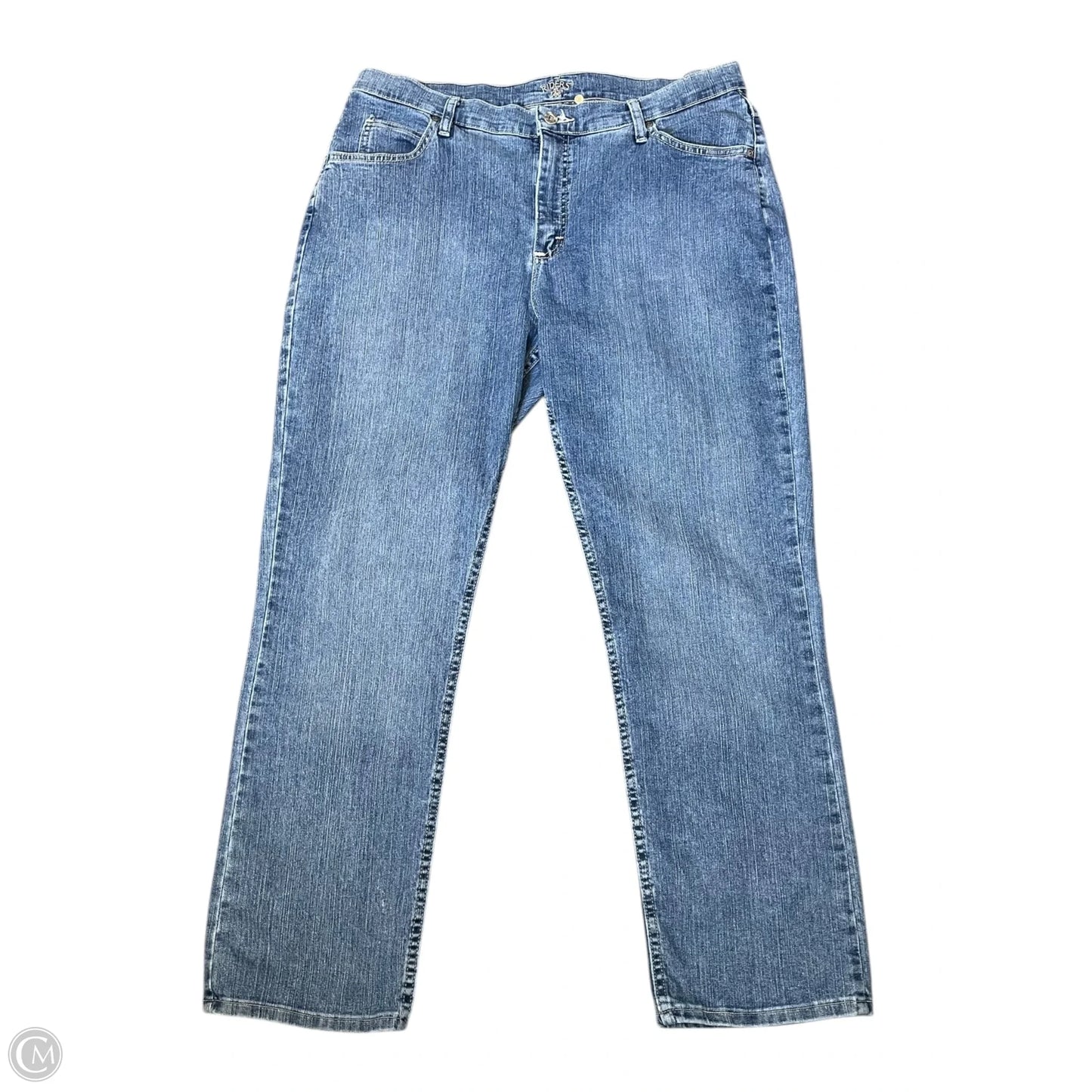 Jeans Straight By Lee In Blue Denim, Size: 18