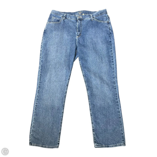 Jeans Straight By Lee In Blue Denim, Size: 18
