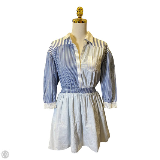 Dress Casual Midi By American Eagle In Blue & White, Size: M