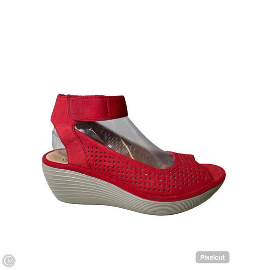 Shoes Flats By Clarks In Red, Size: 8
