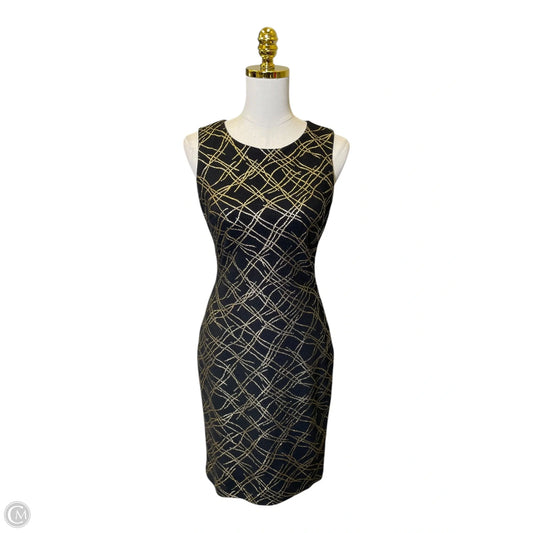Dress Casual Midi By Tommy Hilfiger In Black & Gold, Size: Xs