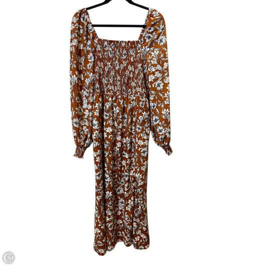 Dress Casual Midi By Clothes Mentor In Orange, Size: M