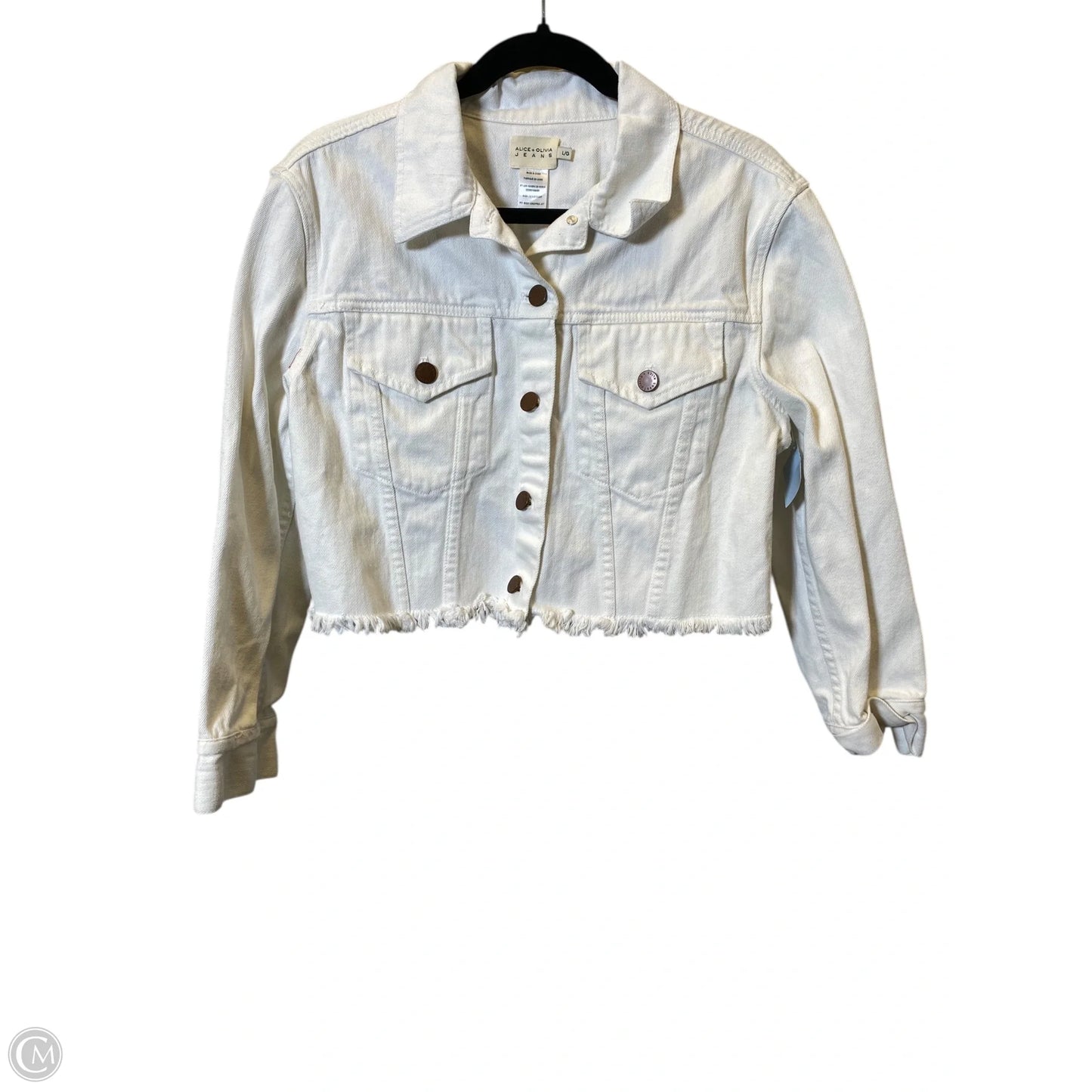 Jacket Designer By Alice + Olivia In White, Size: L