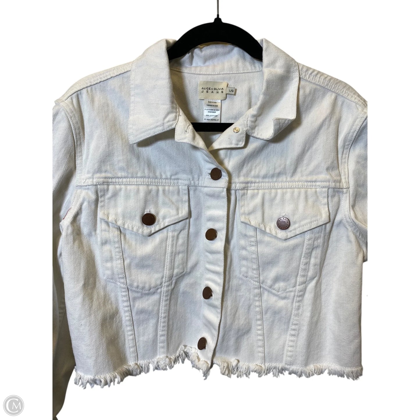 Jacket Designer By Alice + Olivia In White, Size: L