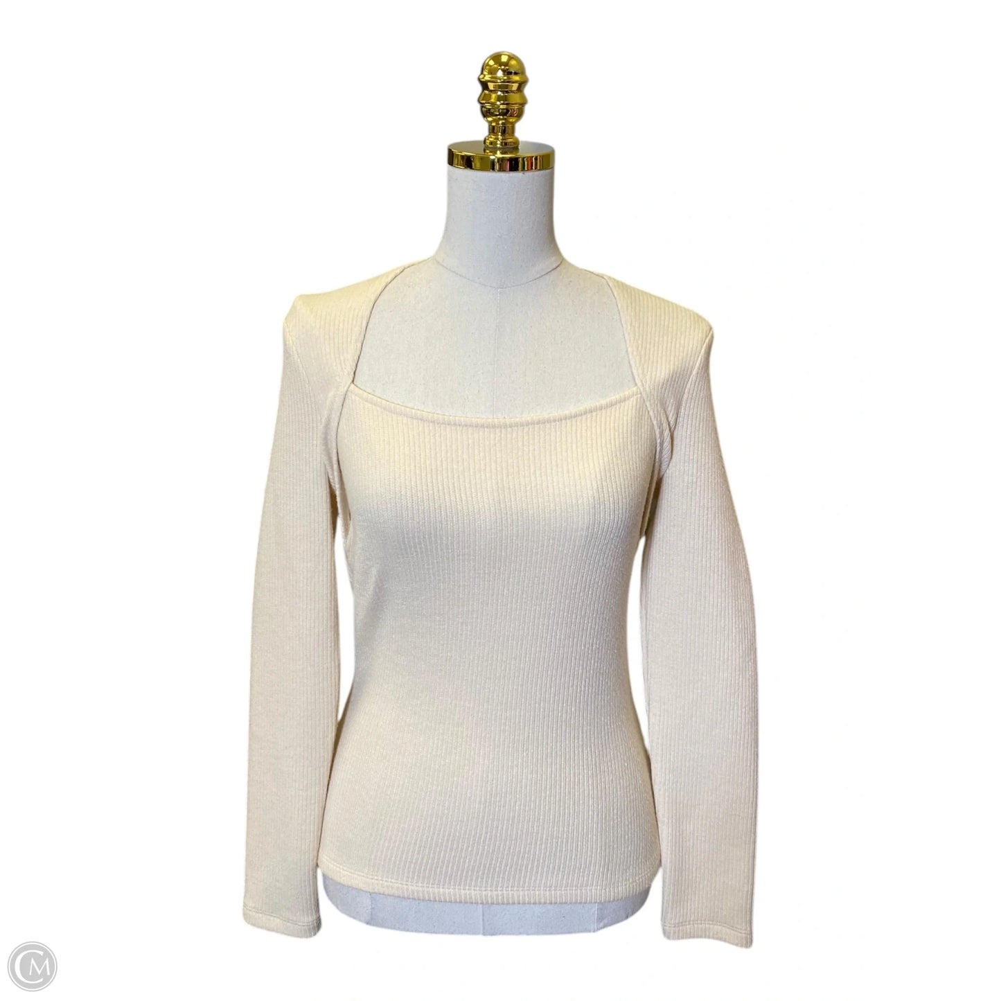 Top Long Sleeve By Anthropologie In Cream, Size: S