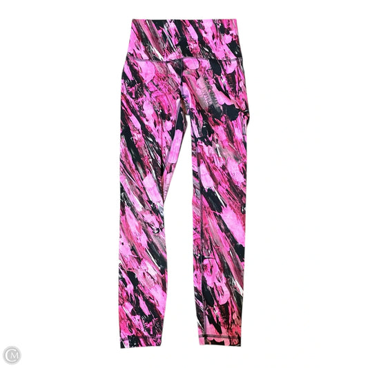 Athletic Leggings By Lululemon In Black & Pink, Size: S